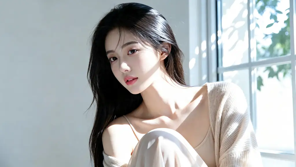 室内 窗户 阳光 长发清纯美女4K壁纸-无盘系统网