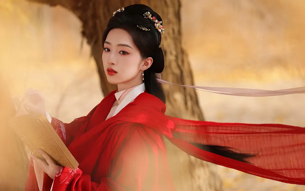邓恩熙 古风红裙 4K美女壁纸-无盘系统网